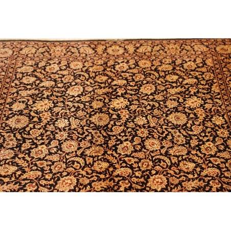 Tappeto Ghom seta Persia marrone blu 130x198