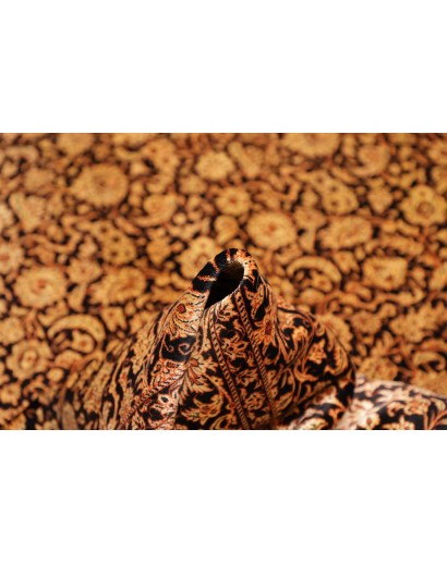 Tappeto Ghom seta Persia marrone blu 130x198