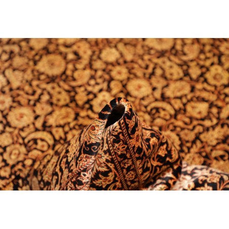 Tappeto Ghom seta Persia marrone blu 130x198