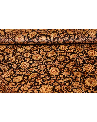 Tappeto Ghom seta Persia marrone blu 130x198