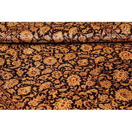 Tappeto Ghom seta Persia marrone blu 130x198