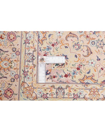 Tappeto Ghom seta Persia beige bianco 138x200