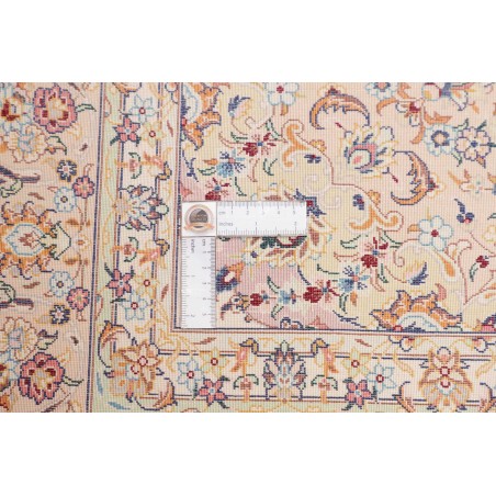 Tappeto Ghom seta Persia beige bianco 138x200