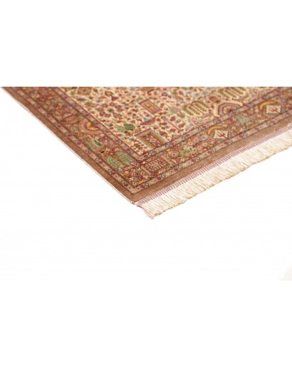 Tappeto Ghom seta Persia marrone bianco 70x299