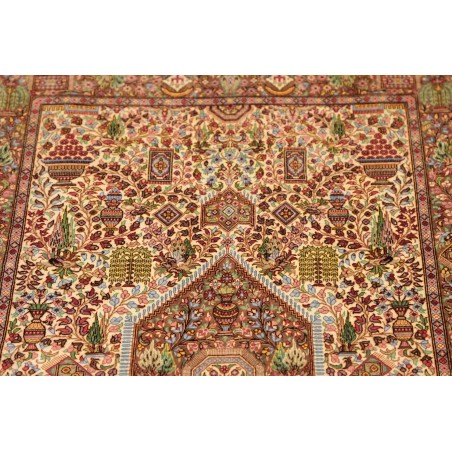 Tappeto Ghom seta Persia marrone bianco 70x299