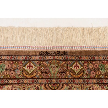 Tappeto Ghom seta Persia marrone bianco 70x299