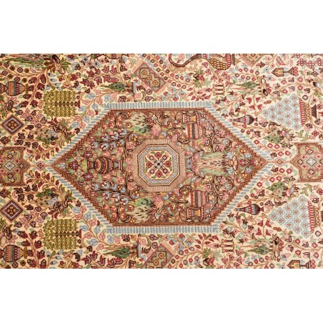 Tappeto Ghom seta Persia marrone bianco 70x299