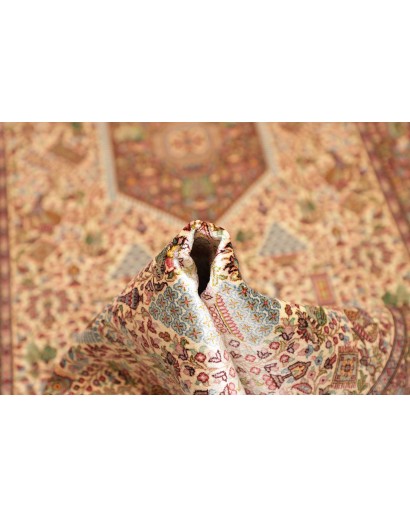 Tappeto Ghom seta Persia marrone bianco 70x299