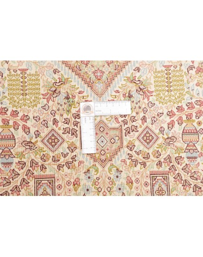 Tappeto Ghom seta Persia marrone bianco 70x298