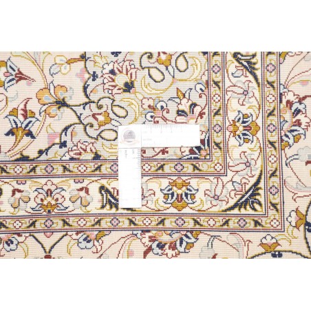 Tappeto Ghom seta Persia bianco marrone 195x295