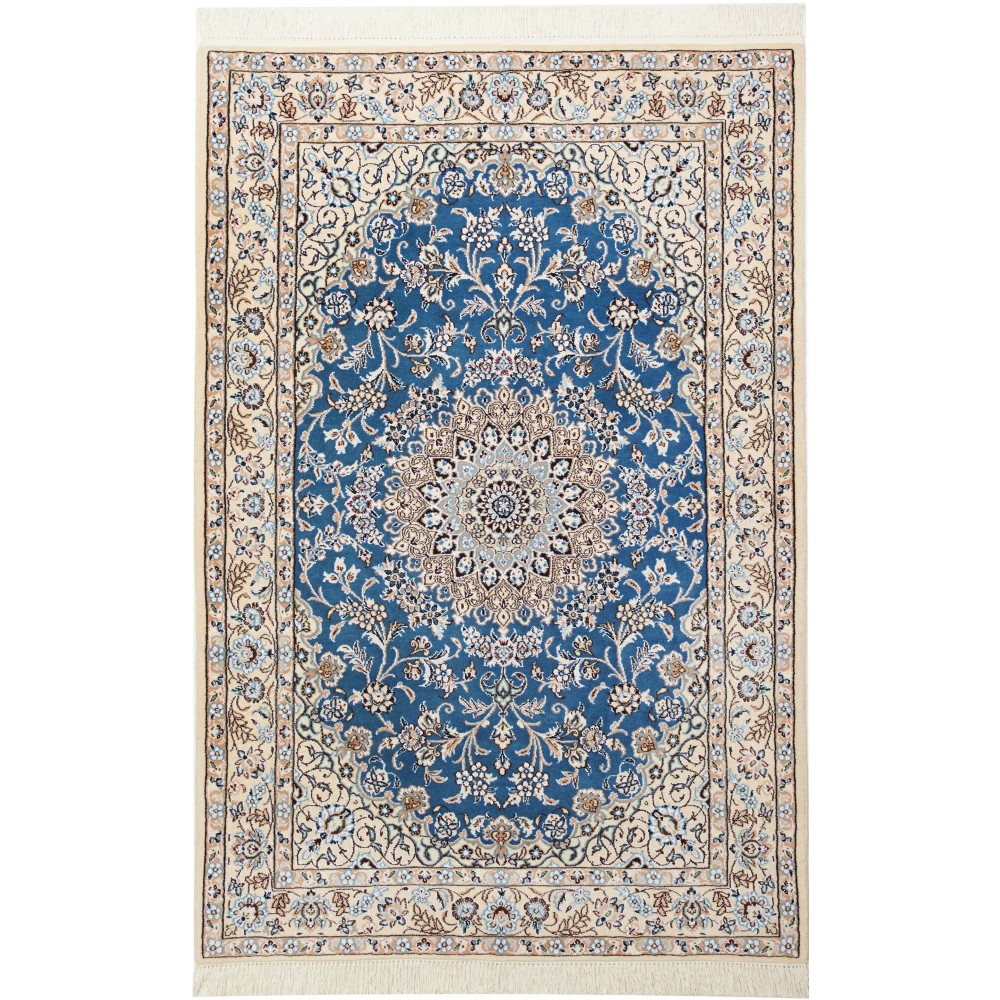 Tappeto Nain 9La Persia bianco grigio 101x155 Tappeto Nain 9La Persia bianco grigio 101x155