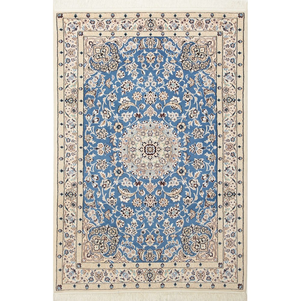 Tappeto Nain 9La Persia bianco azzurro 106x153