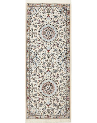 Tappeto Nain 9La Persia bianco azzurro 80x202