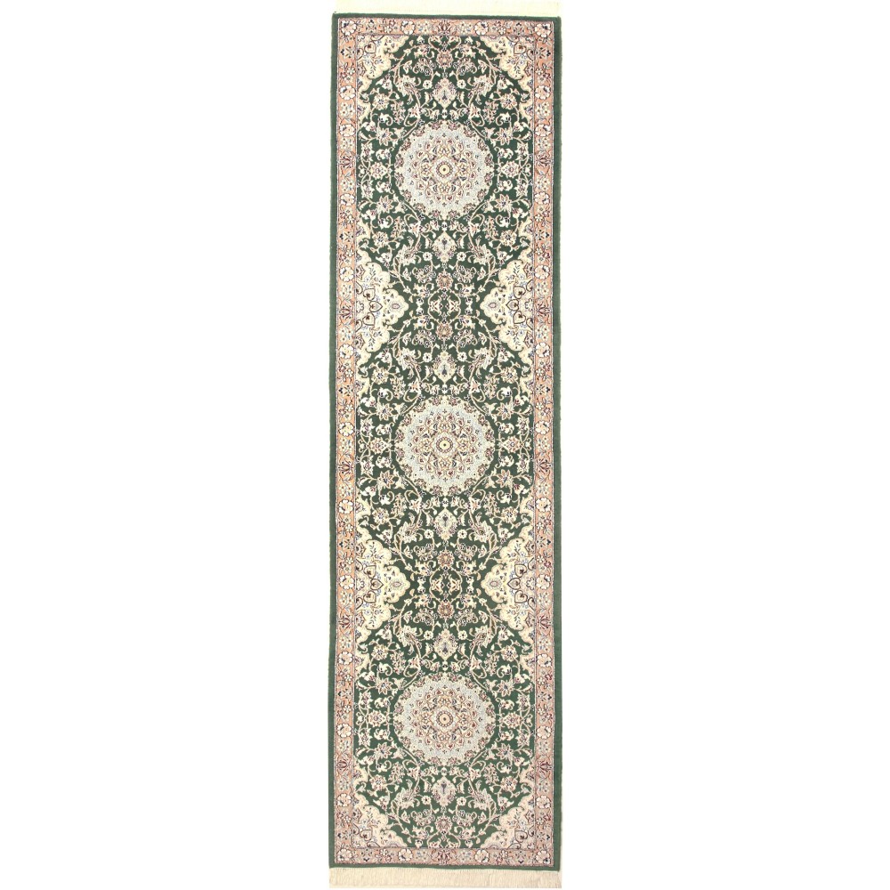 Tappeto Nain 9La Persia bianco azzurro 80x303 Tappeto Nain 9La Persia bianco azzurro 80x303