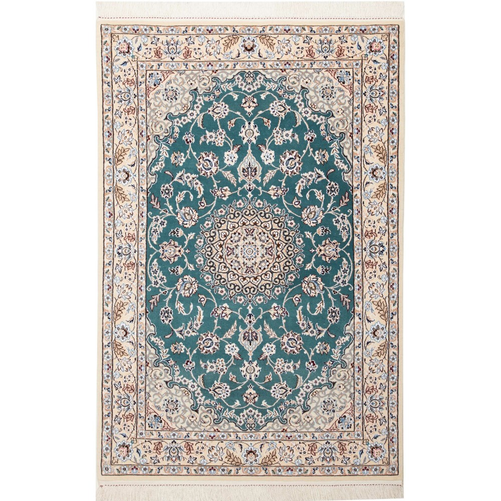 Tappeto Nain 9La Persia bianco grigio 98x148 Tappeto Nain 9La Persia bianco grigio 98x148