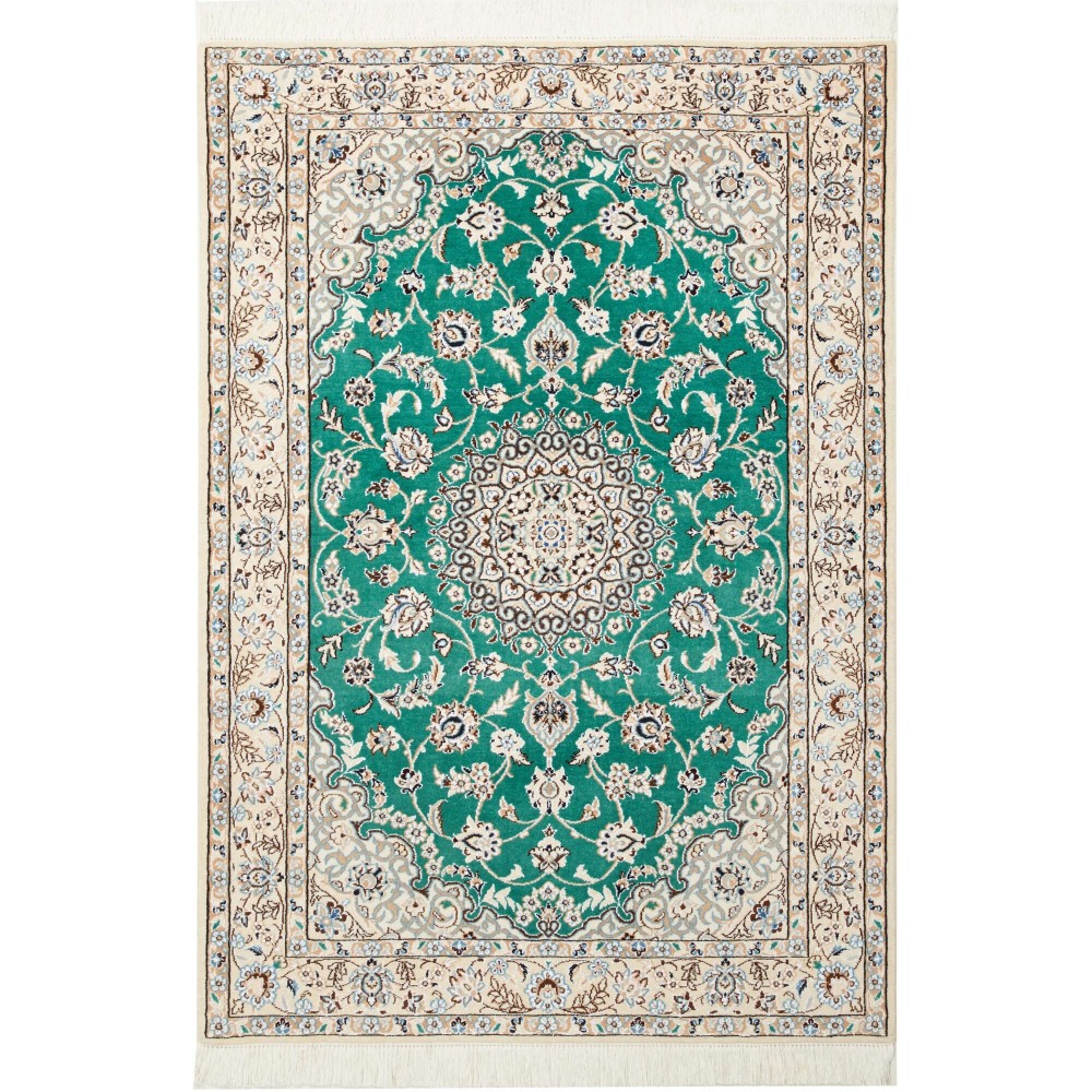 Tappeto Nain 9La Persia bianco verde 103x150 Tappeto Nain 9La Persia bianco verde 103x150