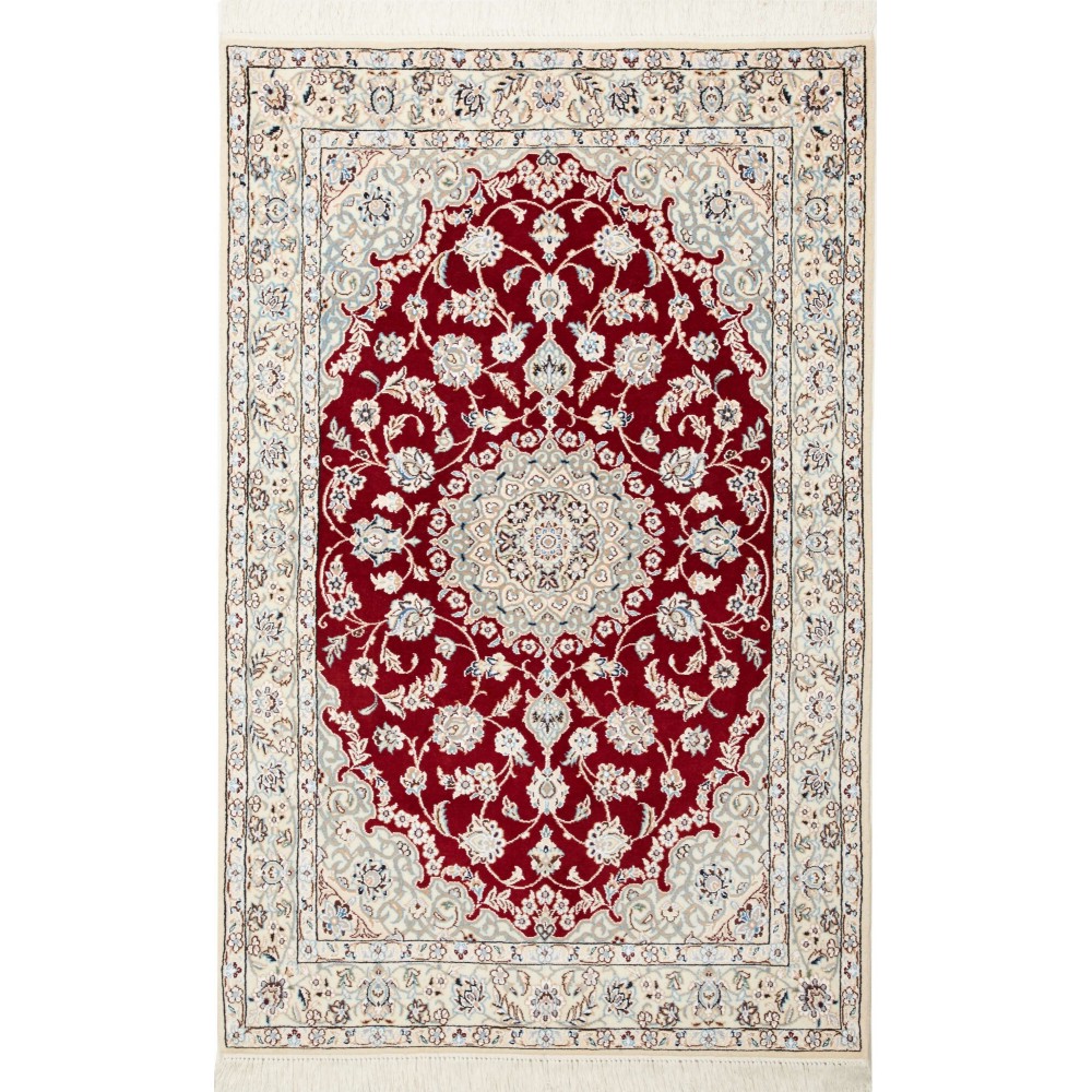 Tappeto Nain 9La Persia bianco grigio 100x158 Tappeto Nain 9La Persia bianco grigio 100x158