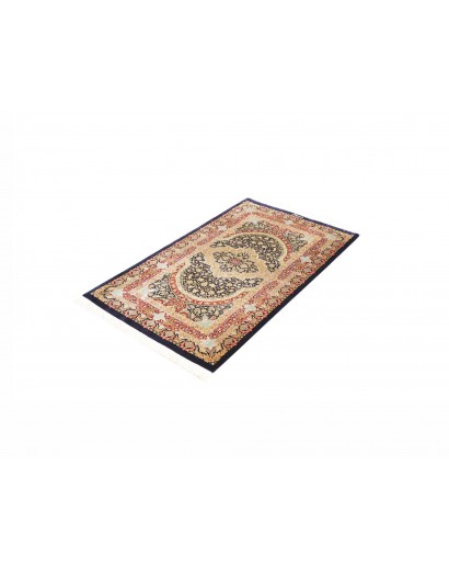 Tappeto Ghom seta Persia marrone grigio 80x118