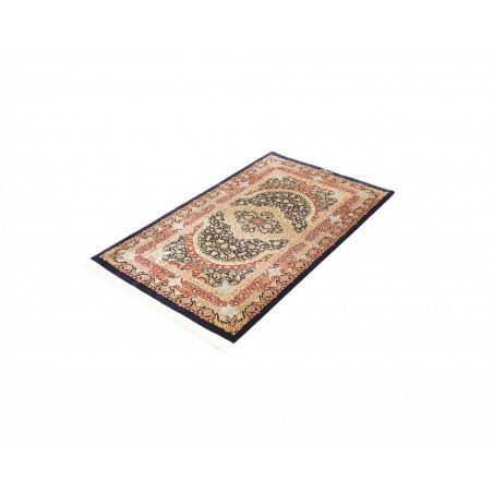 Tappeto Ghom seta Persia marrone grigio 80x118