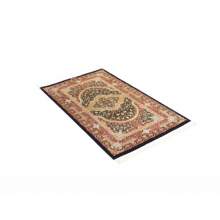 Tappeto Ghom seta Persia marrone grigio 80x118