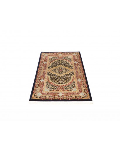 Tappeto Ghom seta Persia marrone grigio 80x118