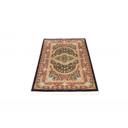 Tappeto Ghom seta Persia marrone grigio 80x118