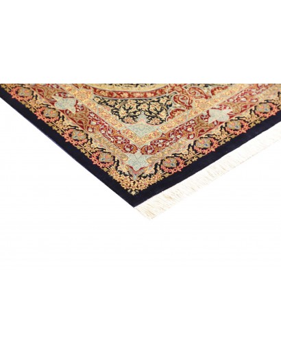 Tappeto Ghom seta Persia marrone grigio 80x118