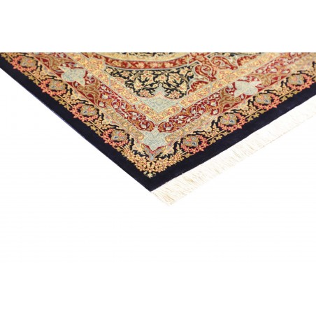 Tappeto Ghom seta Persia marrone grigio 80x118