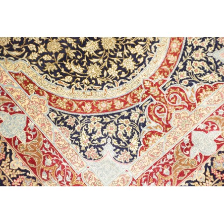 Tappeto Ghom seta Persia marrone grigio 80x118