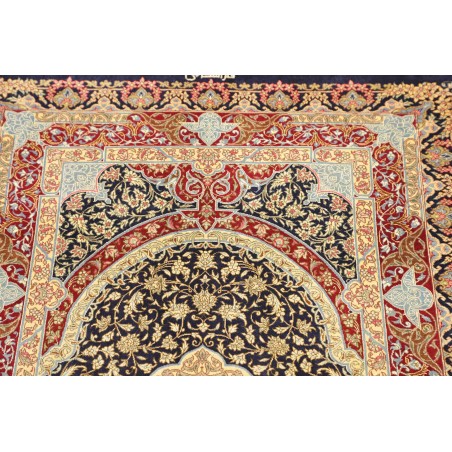 Tappeto Ghom seta Persia marrone grigio 80x118