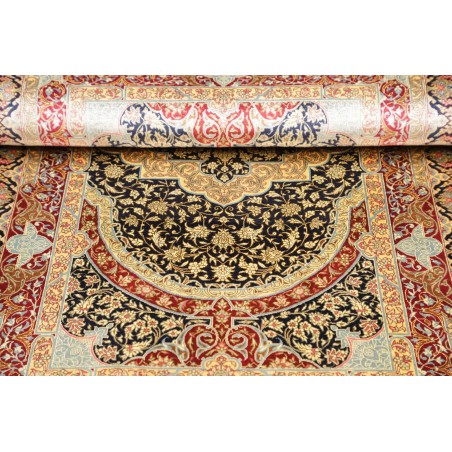 Tappeto Ghom seta Persia marrone grigio 80x118