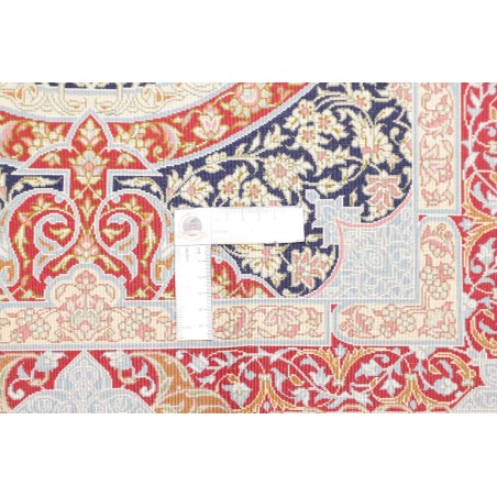 Tappeto Ghom seta Persia marrone grigio 80x118