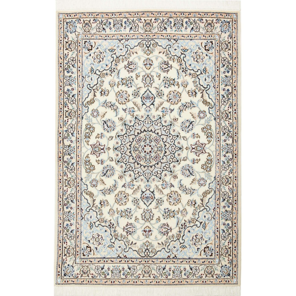 Tappeto Nain 9La Persia bianco grigio 98x149 Tappeto Nain 9La Persia bianco grigio 98x149