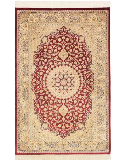 Tappeto Ghom seta Persia marrone 97x149