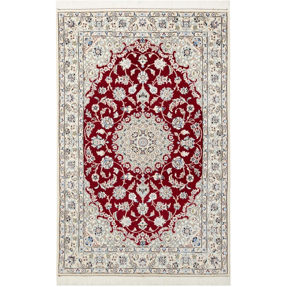 Tappeto Nain 9La Persia bianco marrone 98x155 Tappeto Nain 9La Persia bianco marrone 98x155