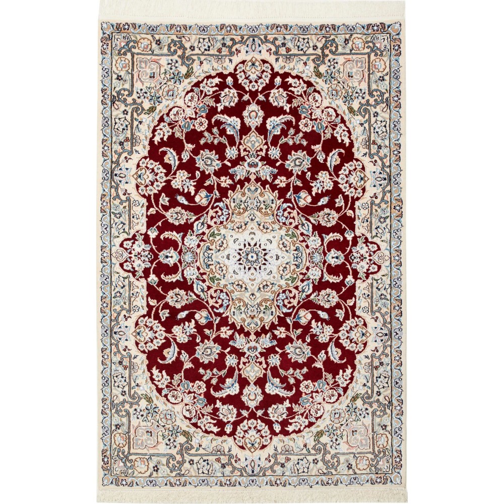 Tappeto Nain 9La Persia bianco marrone 102x155 Tappeto Nain 9La Persia bianco marrone 102x155