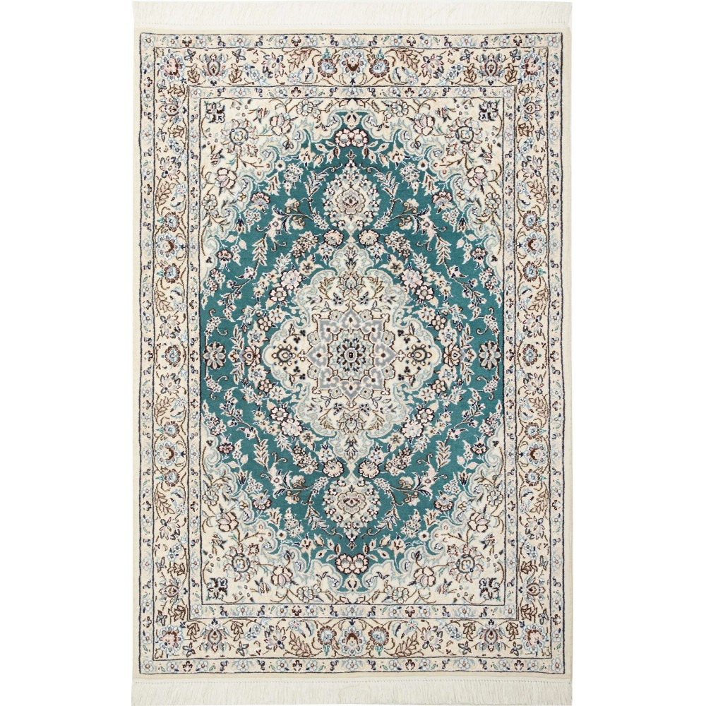 Tappeto Nain 9La Persia bianco azzurro 100x150 Tappeto Nain 9La Persia bianco azzurro 100x150