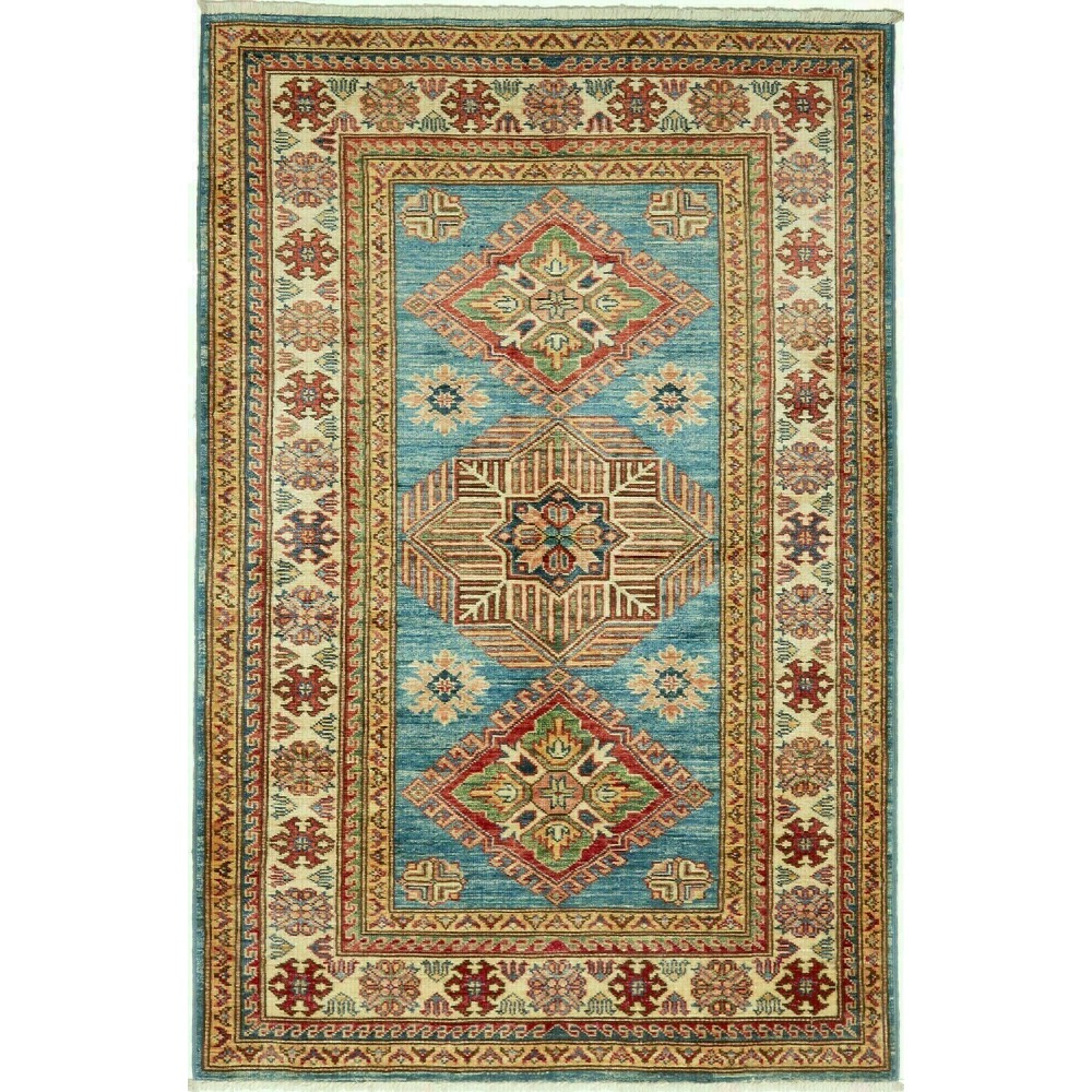 Tappeto Kazak Fine Pakistan bianco 100x154 Tappeto Kazak Fine Pakistan bianco 100x154