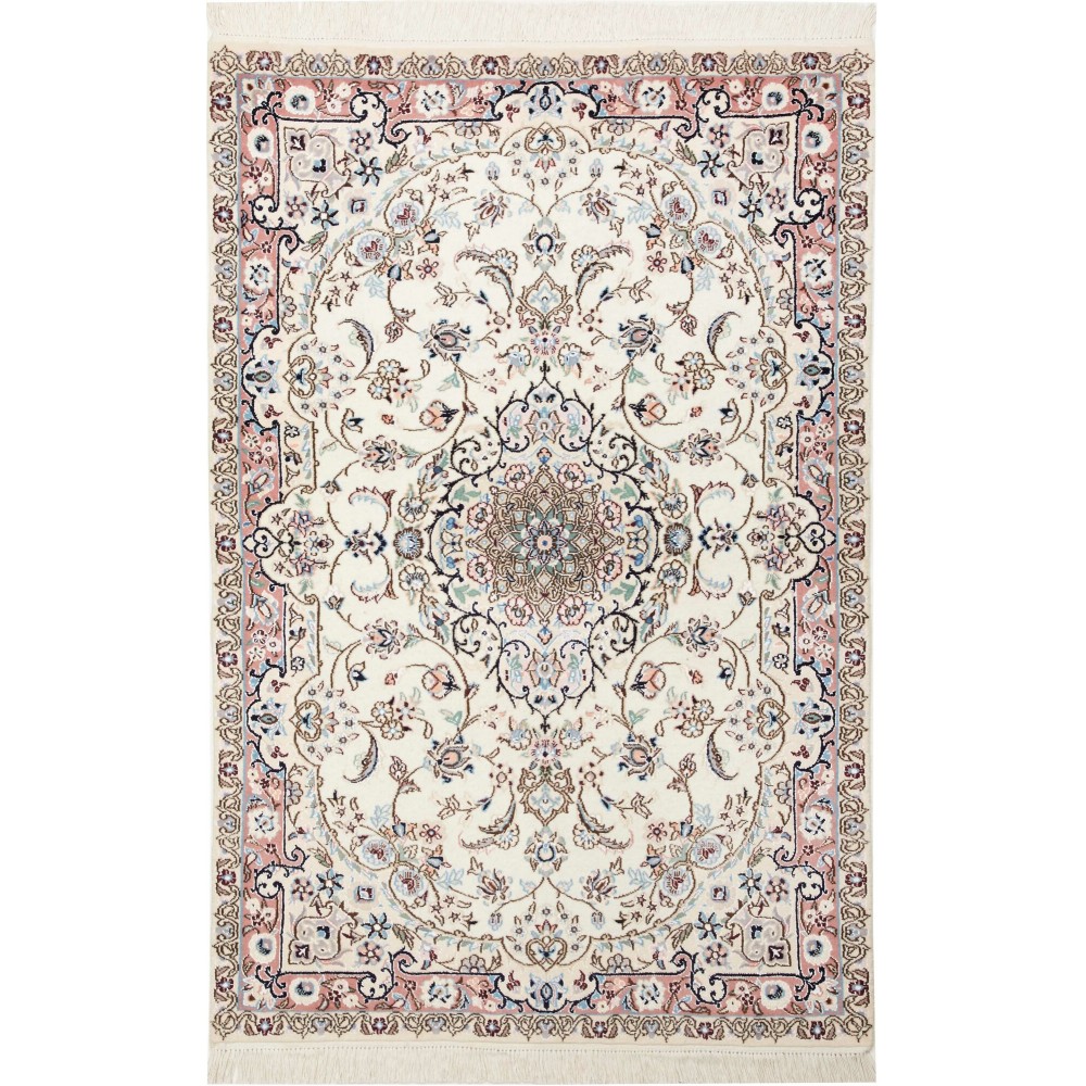 Tappeto Nain 9La Persia bianco azzurro 103x154 Tappeto Nain 9La Persia bianco azzurro 103x154