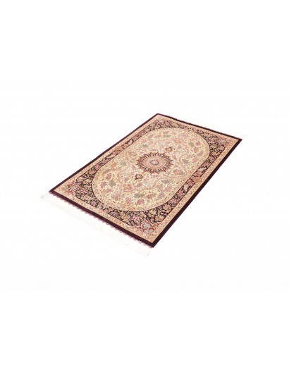 Tappeto Ghom seta Persia giallo marrone 79x122