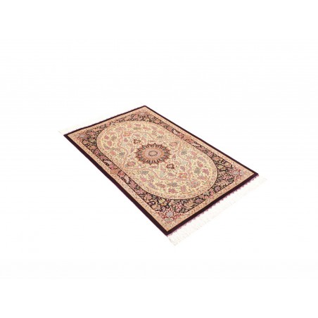 Tappeto Ghom seta Persia giallo marrone 79x122