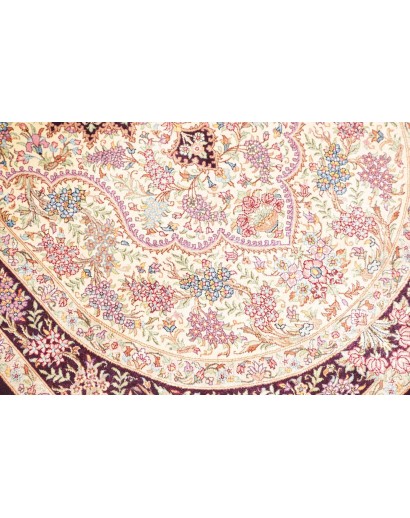 Tappeto Ghom seta Persia giallo marrone 79x122