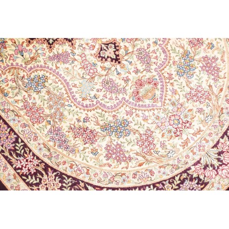 Tappeto Ghom seta Persia giallo marrone 79x122