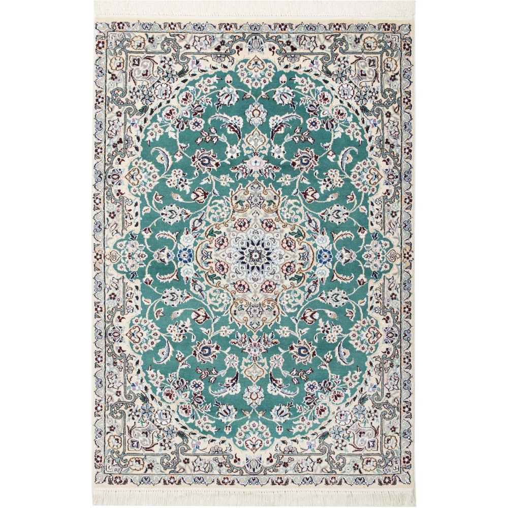 Tappeto Nain 9La Persia bianco grigio 102x151 Tappeto Nain 9La Persia bianco grigio 102x151