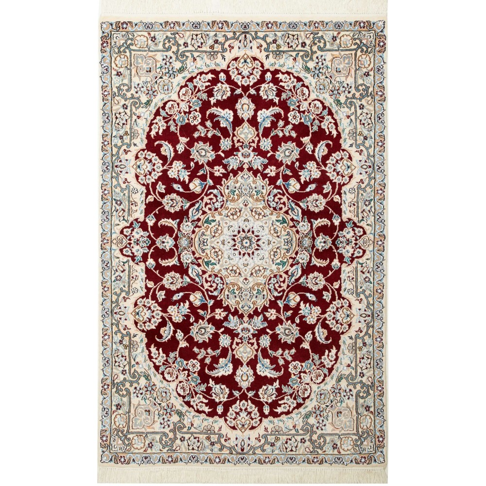 Tappeto Nain 9La Persia bianco marrone 97x156 Tappeto Nain 9La Persia bianco marrone 97x156