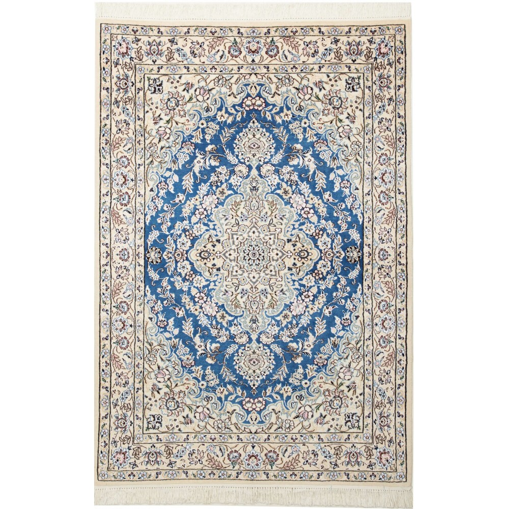 Tappeto Nain 9La Persia bianco blu 103x151 Tappeto Nain 9La Persia bianco blu 103x151