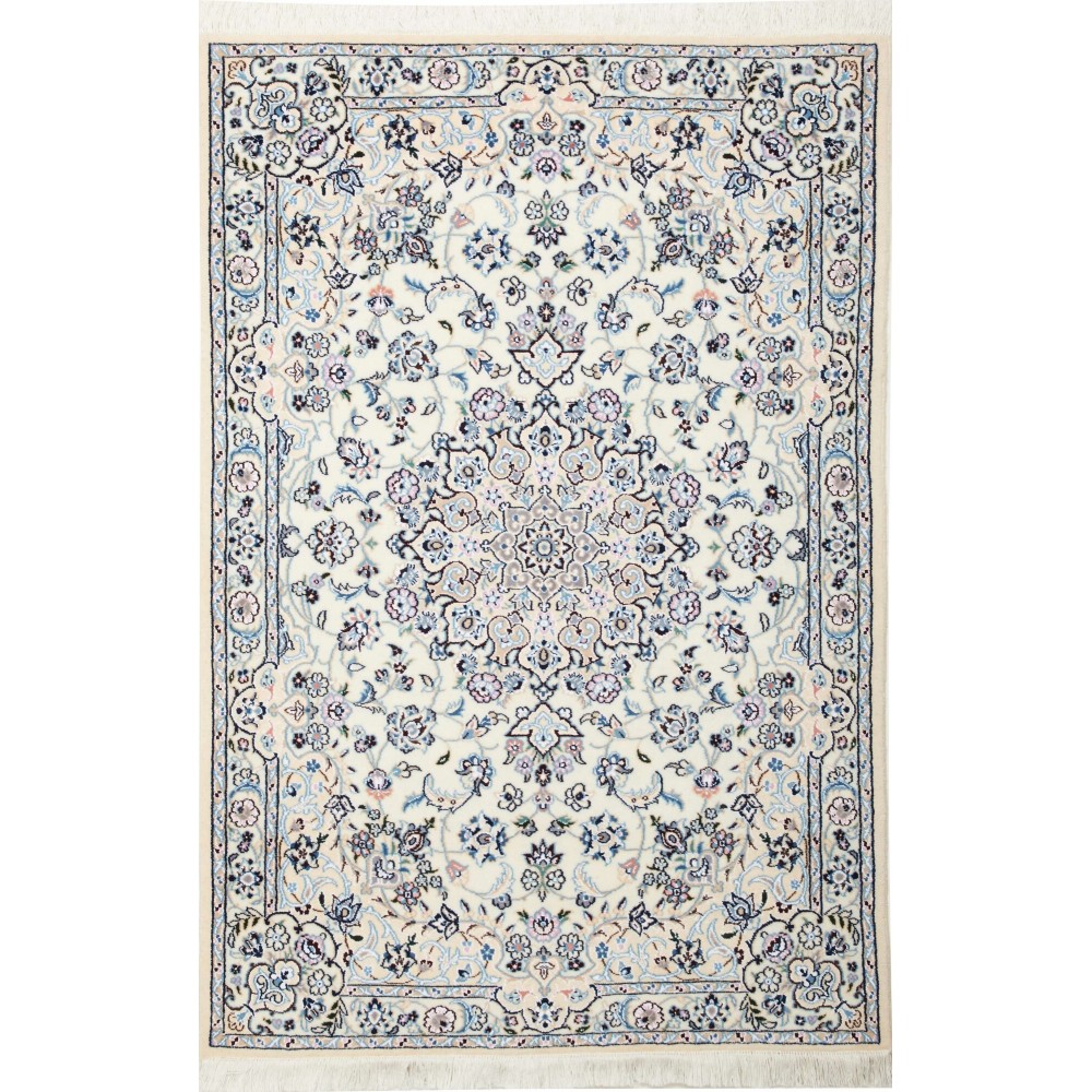 Tappeto Nain 9La Persia bianco grigio 100x148 Tappeto Nain 9La Persia bianco grigio 100x148