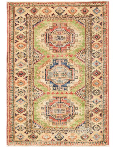 Tappeto Kazak Fine Pakistan marrone verde 83x115