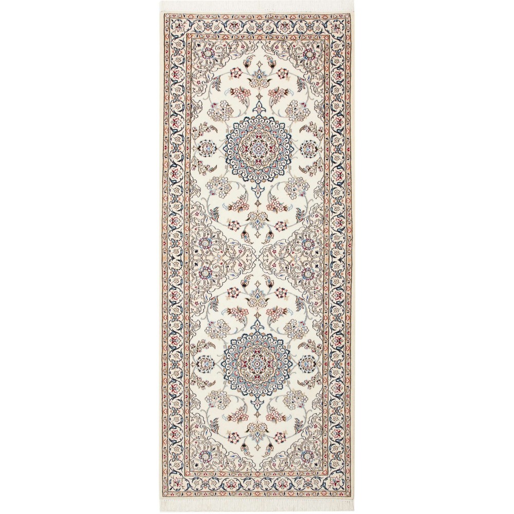 Tappeto Nain 9La Persia bianco grigio 86x215 Tappeto Nain 9La Persia bianco grigio 86x215