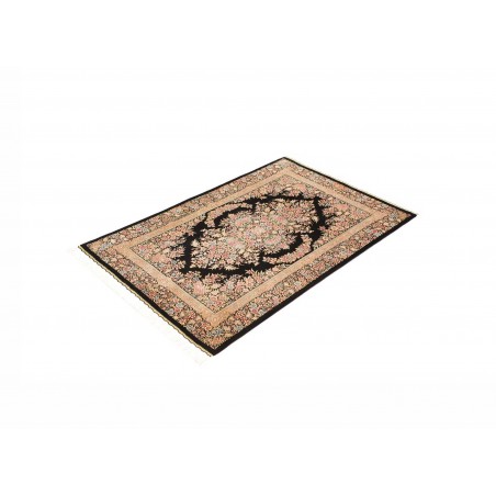 Tappeto Ghom seta Persia giallo marrone 84x123